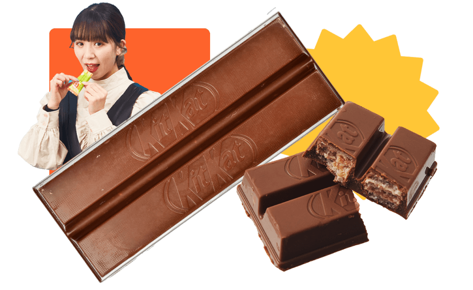 Close-up of limited-edition Japanese KitKat bars in vibrant packaging, showcasing rare and seasonal chocolate flavors.