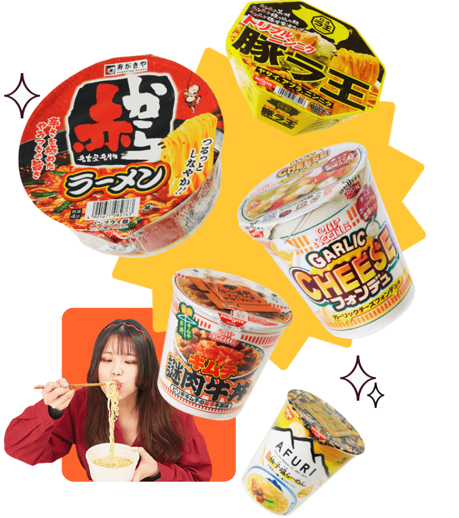Ramen snack shown with authentic noodles and savory toppings, typical of TokyoTreat's noodle selections.