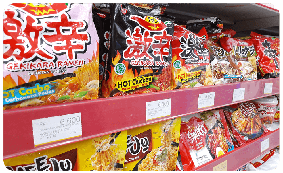 An assortment of different Japanese potato chips